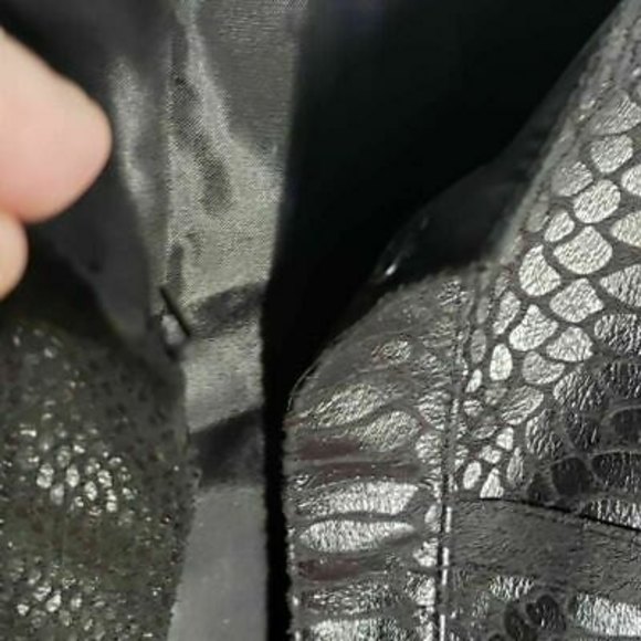 Alfred Dunner Womens Jacket Black Snakeskin Hook & Eye 3/4 Sleeve Petite… - Picture 4 of 8